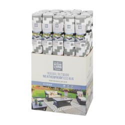 20PCS - BRAND NEW SUMMER INDOOR/OUTDOOR RUGS - 90CM X 1.5M GREY AND WHITE NIRVANA PREMIUM ECO RUGS