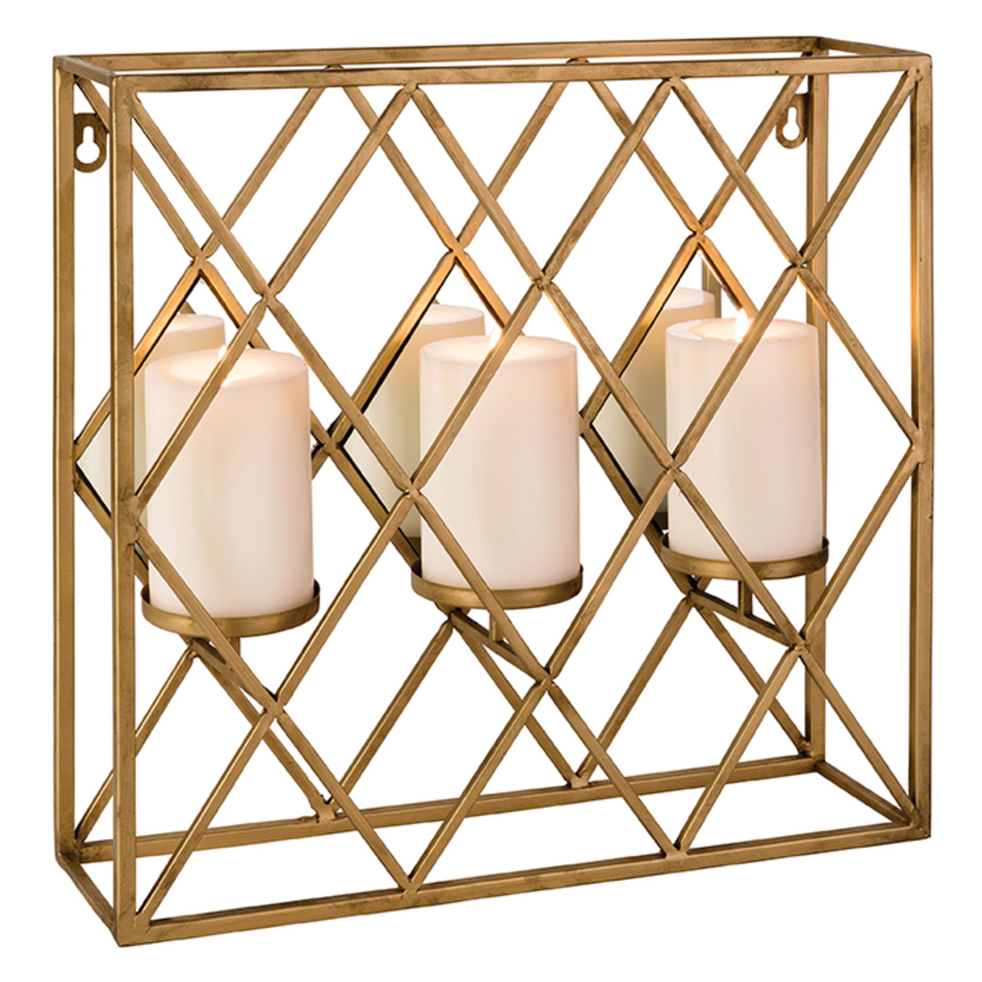 8 PCS BRAND NEW SUMMER HOME GARDEN STOCK TO CLEAR- 37CM GOLD WALL MOUNTED CANDLE HOLDER - Image 2 of 2