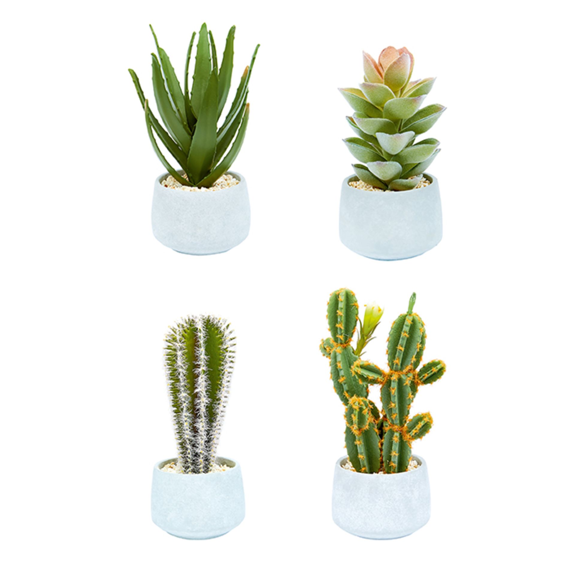 24 PCS BRAND NEW SUMMER HOME GARDEN STOCK TO CLEAR - 26CM ARTIFICIAL CACTUS IN CEMENT POT