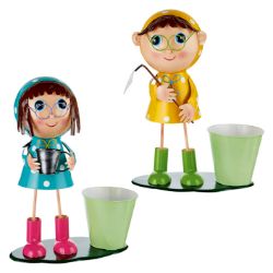 16 PCS GARDEN PLANTERS SUMMER BRANDED STOCK TO CLEAR - 39CM RAINY DAYS PLANTER FIGURE - 2 ASSORTED
