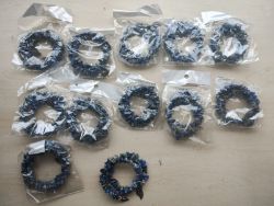 LAPIS - WRAP AROUND LAYERS BANGLES - GEMSTONE CHRYSTAL CHIP -LEAF ACCENTS - - JOBLOT OF 12