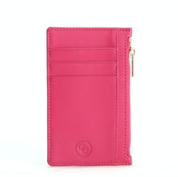 30 X WOMEN'S LEATHER RFID CARD HOLDER COIN PURSE - PINK