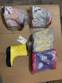 JOBLOT OF 100 PAIRS OF COLOUR CHANGING SQUID KIDS WELLIES