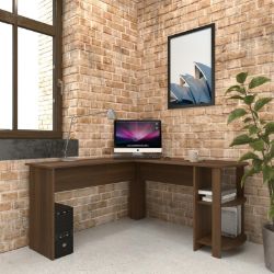 WALNUT COLOURED CORNER COMPUTER DESK
