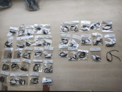 INDIAN AGATE BARREL COTTON ADJUSTABLE BRACELETS - NEW IN ORIGINAL PACKAGING - JOBLOT OF 40