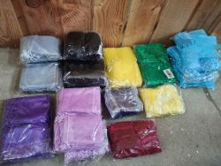 JOBLOT OF 1,250 ORGANISER, GIFT & JEWELLERY BAGS WITH LAVENDER CUSHIONS – 12X9CM, 9 COLOURS, NEW