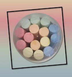 20X BUCKETS OF 15 MULTICOLOURED CHALKS – FOR KIDS, TEACHERS, CRAFTS & OUTDOOR FUN