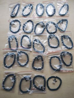 BLUE ADVENTURINE - ANGELS BALL CRYSTAL BRACELETS - NEW IN ORIGINAL PACKAGING - JOBLOT OF 29