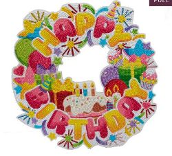 68 X BRAND NEW BIRTHDAY 30CM CRYSTAL ART WREATH