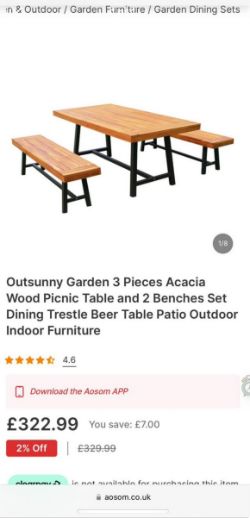 GAGARDEN FURNITURE SET BRAND NEW IN BOX