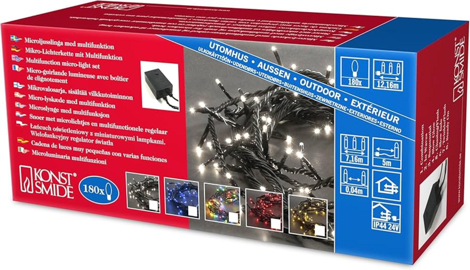 84 X BRAND NEW KONSTSMIDE 100 BULB MULTI COL