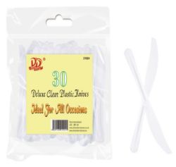 1320 X 30PC DELUXE CLEAR PLASTIC KNIVES (0/24)