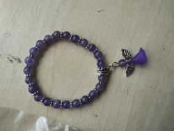 AMETHYST - ANGELS BALL CRYSTAL BRACELETS - NEW IN ORIGINAL PACKAGING - JOBLOT OF 13