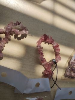 MIXED SILVER BALL BRACELET CRYSTAL GEMSTONE BRACELETS - NEW IN ORIGINAL PACKAGING - JOBLOT OF 39