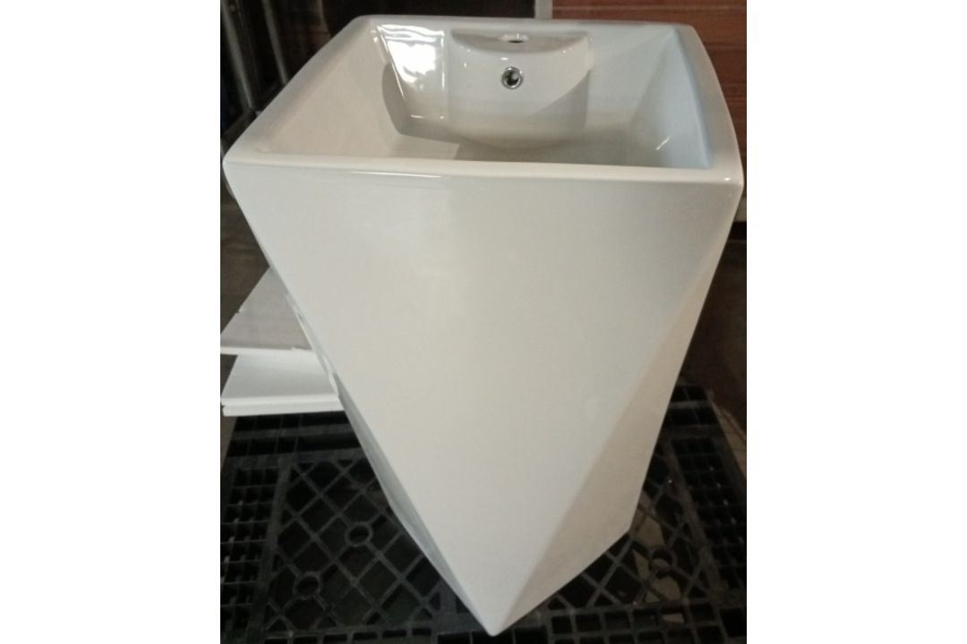 5 X FLOOR STANDING SQUARE BASIN 500 MM DESIGNER WASHROOM BASIN HAND PEDESTAL BASIN - Image 7 of 7