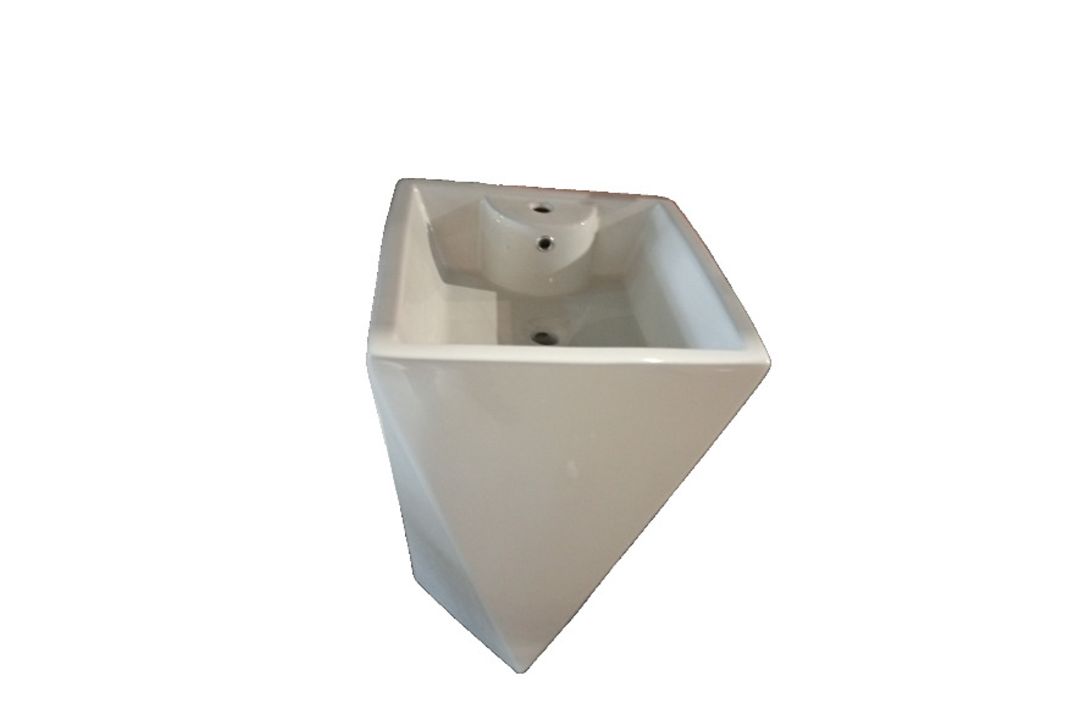 5 X FLOOR STANDING SQUARE BASIN 500 MM DESIGNER WASHROOM BASIN HAND PEDESTAL BASIN - Image 4 of 7