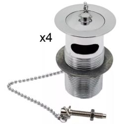 SLOTTED PLUG & CHAIN SINK BASIN WASTE 1/4