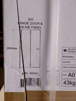 MERLYN IONIC ESSENCE 900MM HINGED SHOWER DOOR AND INLINE PANEL