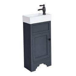 JOBLOT 11X BATHROOM VANITY BASE UNIT 400MM BLACK GREY MILANO THORNTON