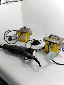 DEWALT RECIPROCATING SAW AND 2 PORTABLE TRANSFORMER BOX