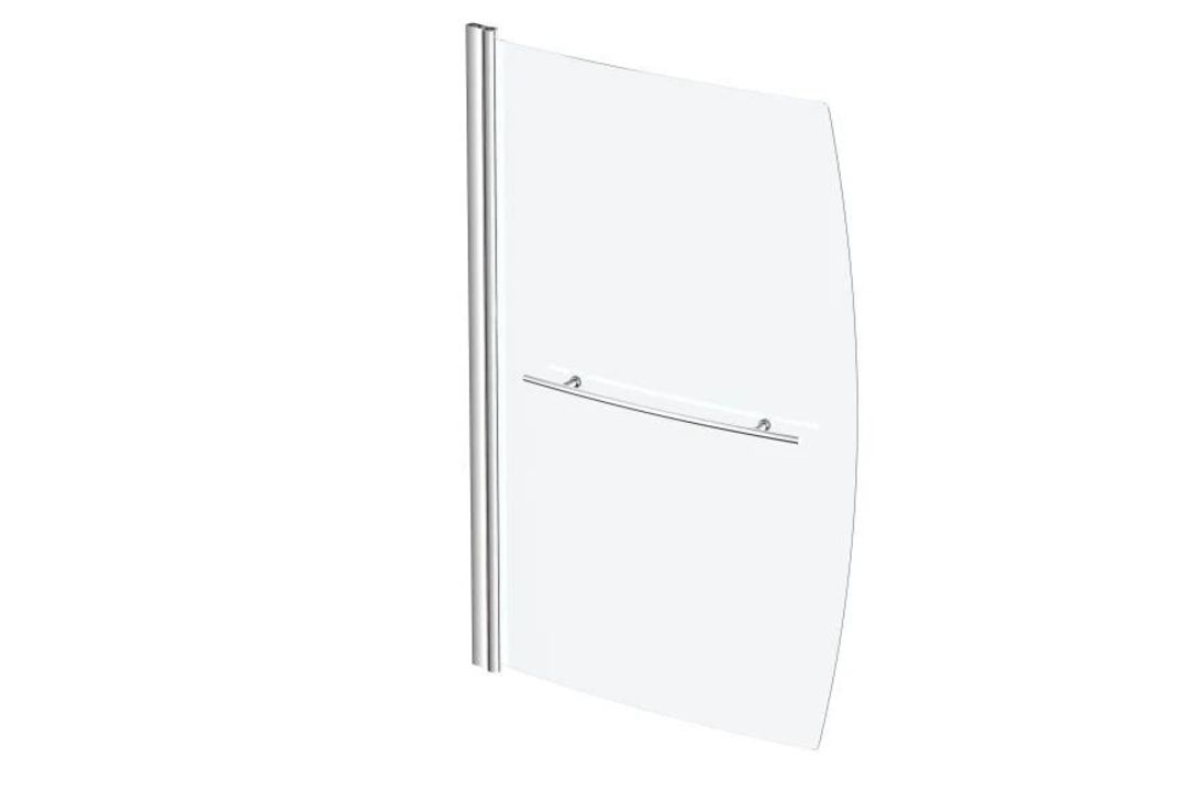 BATH SCREEN SHOWER OVER BATH TOWEL RAIL CHROME SMALL BATHROOM GLASS 1400 X 855 MM - Image 1 of 5