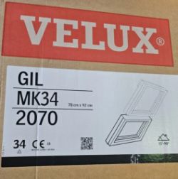 VELUX WINDOW 78 X 92 CM GIL MK34 2070 WHITE FIXED ELEMENT DOUBLE GLAZED TOP
