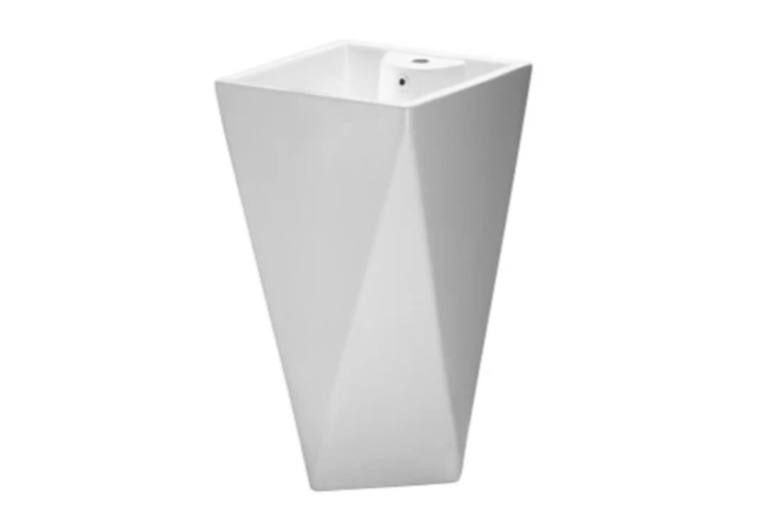 5 X FLOOR STANDING SQUARE BASIN 500 MM DESIGNER WASHROOM BASIN HAND PEDESTAL BASIN - Image 2 of 7