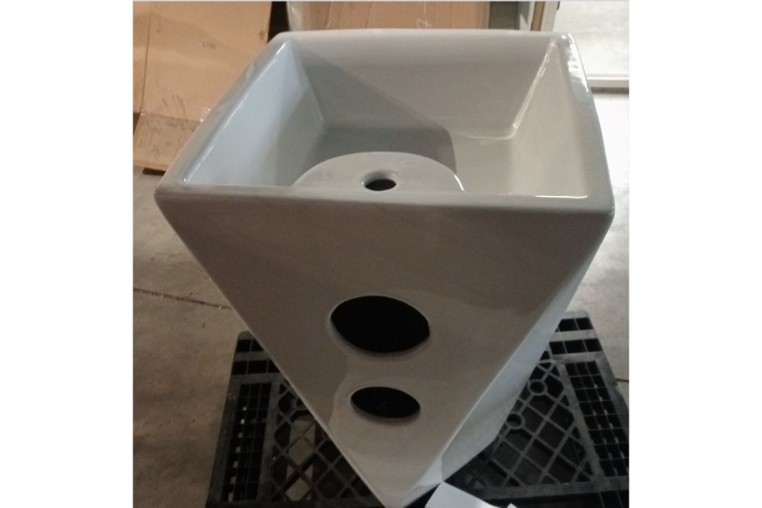 5 X FLOOR STANDING SQUARE BASIN 500 MM DESIGNER WASHROOM BASIN HAND PEDESTAL BASIN - Image 5 of 7