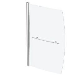 BATH SCREEN SHOWER OVER BATH TOWEL RAIL CHROME SMALL BATHROOM GLASS 1400 X 855 MM