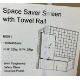 BATH SCREEN SHOWER OVER BATH TOWEL RAIL CHROME SMALL BATHROOM GLASS 1400 X 855 MM - Image 3 of 5