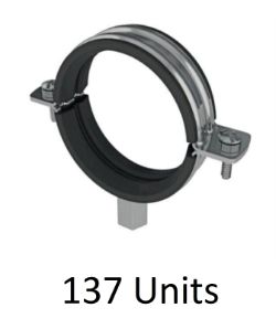 PIPE CLIP 53 TO 59 MM M8 M10 DUAL TAPPED BOSSES QUANTITY OF 137 BOSS LINED BZP