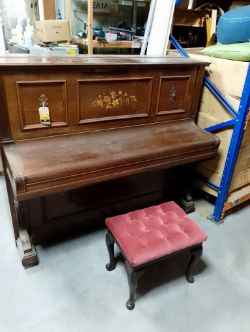 LARGE PIANO WOODEN WITH STOOL