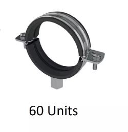 BOSS LINED BZP PIPE CLIP | 48 - 53 MM | M8 M10 DUAL TAPPED BOSSES JOBLOT OF 60