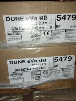 4 BOXES OFCEILING TILES DUNE EVO DB TEGULAR 600 X 600MM REVEAL EDGE BP5479 SUSPENDED