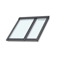 VELUX GPLS FPK06 2070 2 IN 1 DOUBLE GLAZED TOP HUNG WINDOW 155 CM X 118 CM