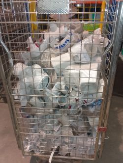 JOB LOT OF WHITE GUTTERING REDUCERS DRAINAGE BRACKETS PARTS