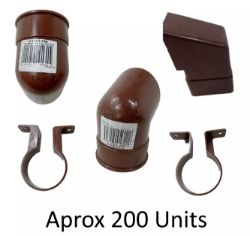 JOBLOT APPROX. 200 UNITS GUTTER BRACKETS ROOFING DOWNPIPE ROUND POLYPIPE FLOPLAST RR126BR