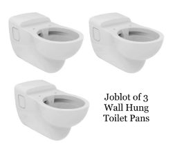 JOBLOT 3 UNITS WALL HUNG DISABLED TOILET PAN ARMITAGE SHANKS CONTOUR 21 S307701