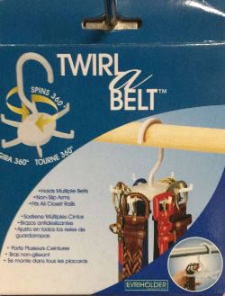 141X EVRIHOLDER TWIRL A BELT - HANGER FOR BELTS - FITS ALL WARDROBE RAILS