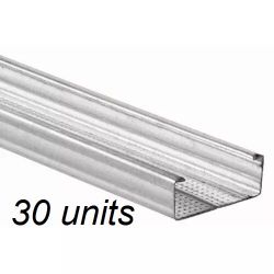 30 UNITS/LENGTHS - SINIAT GTEC DRYLINER CHANNEL RD1 0.5MM X 2400MM