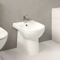 BATHROOM BIDET BACK TO WALL CERAMIC ONE TAP HOLE TWYFORD 57 X 40 X 42MM WHITE