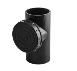JOBLOT 23 UNITS WAVIN BLACK T-PIECE HDPE SEGMENT WELDED ACCESS TEE 88.5° 160MM X 110MM 3070631