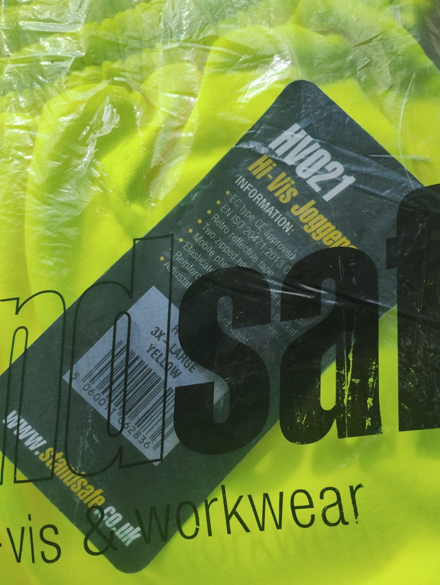 STANDSAFE - MENS HI-VIS YELLOW JOGGERS - 3XL - NEW WITH TAGS - HV021 - Image 3 of 6