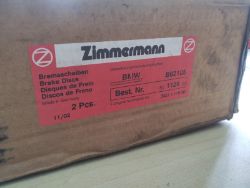 ZIMMERMAN - BRAKE DISCS FOR BMW - B62105 - BEST.NR 150 1129 00 - 2PSC - NEW UNOPENED