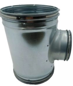 JOBLOT OF 68X INDUSTRIAL 90 DEGREE T FITTING 200MM METAL RAINWATER GUTTERING DUCTING