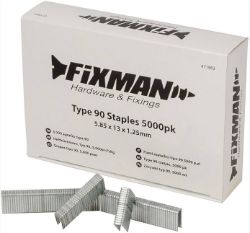 APPROX 245 PIECES OF FIXMAN TYPE 90 STAPLES 5000PK 5.80 X 13 X 1.25MM