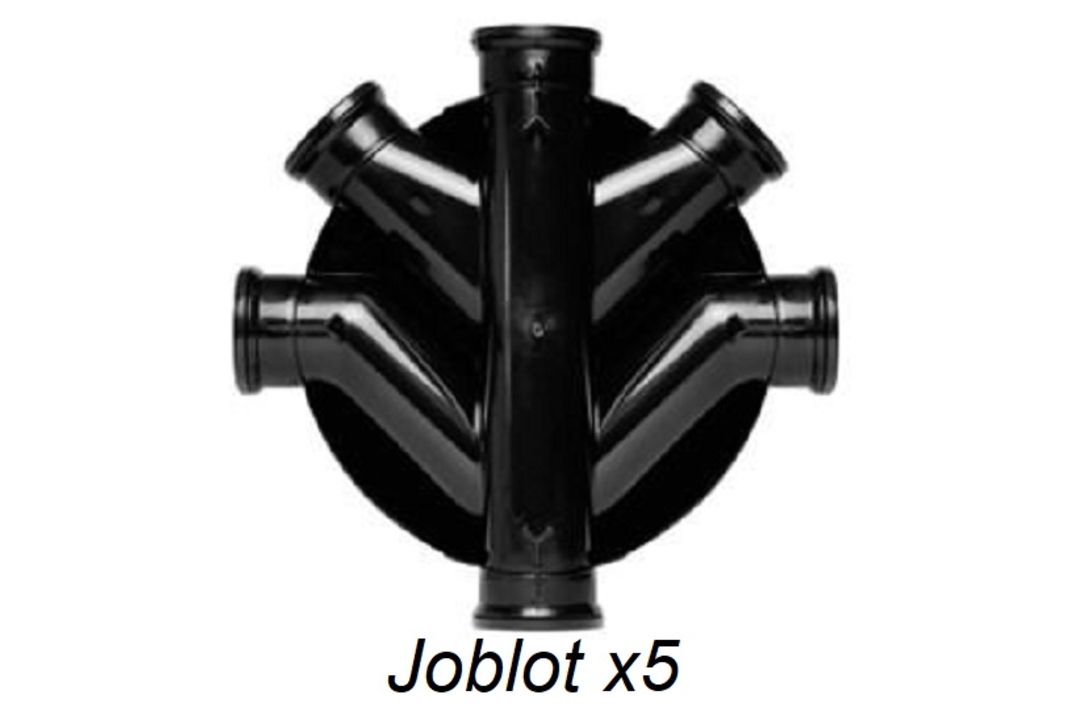 JOBLOT X5 UNDERGROUND DRAINAGE ACCESS CHAMBER BASE 490MM, 4 OUTLETS 130MM - Image 1 of 7