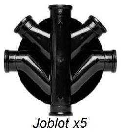 JOBLOT X5 UNDERGROUND DRAINAGE ACCESS CHAMBER BASE 490MM, 4 OUTLETS 130MM