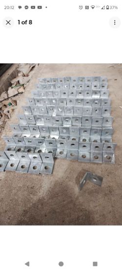 JOBLOT OF 86PSC- TAMLEX 4 HOLE ANGLE BRACKET 50MMX 50MM FOR STRUT - GALV STEEL -