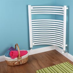 18X QUINN NAPLES CURVED WHITE TOWEL RADIATORS (H)740 X (L)450MM.